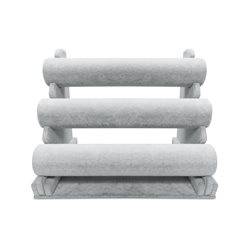 Expositor Pulseras 3 Niveles Terciopelo Gris