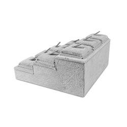 Expositor Anillos 3 Pisos Terciopelo Gris