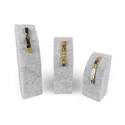 Expositor Pulseras Terciopelo Gris 3 Piezas