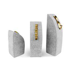 Expositor Pulseras Terciopelo Gris 3 Piezas