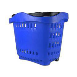 Cesta Supermercado Azul 2 Ruedas