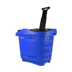 Cesta Supermercado Azul 2 Ruedas