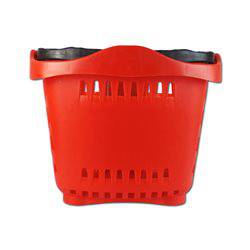 Cesta Supermercado Roja 2 Ruedas