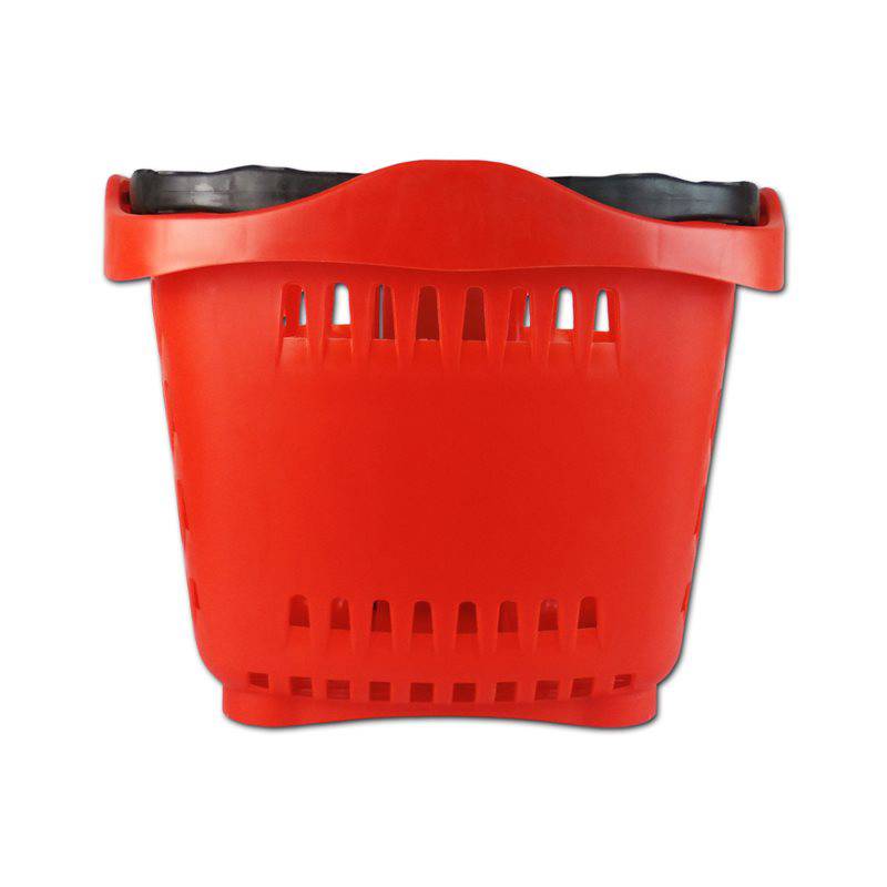 Cesta Supermercado Roja 2 Ruedas