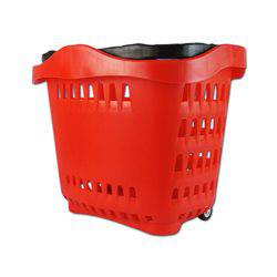 Cesta Supermercado Roja 2 Ruedas