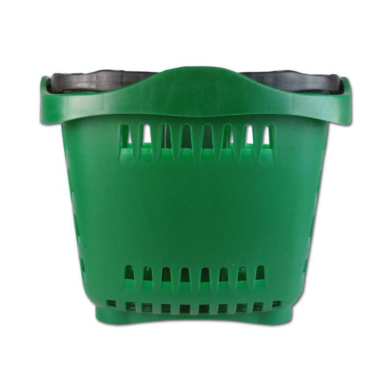 Cesta Supermercado Verde 2 Ruedas